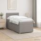 Preview: ARDEBO.de - Boxspringbett mit Matratze mit Kopfteil Taupe 90 x 190 cm Stoff