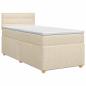 Preview: Boxspringbett mit Matratze mit Kopfteil Creme 90 x 190 cm Stoff