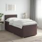 Preview: ARDEBO.de - Boxspringbett mit Matratze Dunkelbraun 100 x 200 cm Stoff