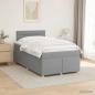 Preview: ARDEBO.de - Boxspringbett mit Matratze Hellgrau 120 x 190 cm Stoff
