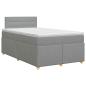 Preview: Boxspringbett mit Matratze Hellgrau 120 x 200 cm Stoff