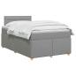 Preview: Boxspringbett mit Matratze Hellgrau 120 x 200 cm Stoff