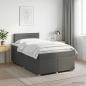 Preview: ARDEBO.de - Boxspringbett mit Matratze Dunkelgrau 120 x 200 cm Stoff