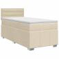 Preview: Boxspringbett mit Matratze mit Kopfteil Creme 90 x 200 cm Stoff