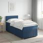 Preview: ARDEBO.de - Boxspringbett mit Matratze mit Kopfteil Blau 90 x 190 cm Stoff