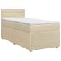 Preview: Boxspringbett mit Matratze mit Kopfteil Creme 90 x 200 cm Stoff