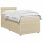 Preview: Boxspringbett mit Matratze mit Kopfteil Creme 90 x 200 cm Stoff