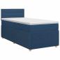 Preview: Boxspringbett mit Matratze mit Kopfteil Blau 90 x 200 cm Stoff