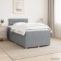 Preview: ARDEBO.de - Boxspringbett mit Matratze Hellgrau 120 x 190 cm Stoff