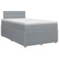 Preview: Boxspringbett mit Matratze Hellgrau 120 x 190 cm Stoff
