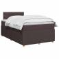 Preview: Boxspringbett mit Matratze Dunkelbraun 120 x 200 cm Stoff