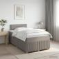 Preview: ARDEBO.de - Boxspringbett mit Matratze Taupe 120 x 200 cm Stoff