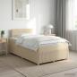 Preview: ARDEBO.de - Boxspringbett mit Matratze Creme 120 x 200 cm Stoff
