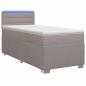 Preview: Boxspringbett mit Matratze und LED Taupe 90 x 190 cm Stoff