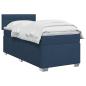 Preview: Boxspringbett mit Matratze und LED Blau 90 x 190 cm Stoff