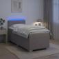 Preview: ARDEBO.de - Boxspringbett mit Matratze und LED Taupe 90 x 200 cm Stoff