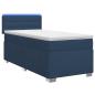 Preview: Boxspringbett mit Matratze und LED Blau 90 x 200 cm Stoff
