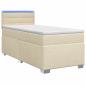 Preview: Boxspringbett mit Matratze und LED Creme 100 x 200 cm Stoff