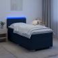 Preview: ARDEBO.de - Boxspringbett mit Matratze und LED Blau 100 x 200 cm Stoff