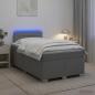 Preview: Boxspringbett mit Matratze und LED Hellgrau 120 x 190 cm Stoff