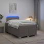 Preview: Boxspringbett mit Matratze und LED Taupe 120 x 200 cm Stoff
