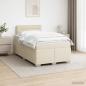 Preview: Boxspringbett mit Matratze und LED Creme 120 x 200 cm Stoff