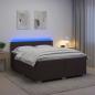 Preview: Boxspringbett mit Matratze und LED Dunkelbraun 200 x 200 cm