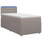 Preview: Boxspringbett mit Matratze mit Kopfteil Taupe 90 x 190 cm Stoff