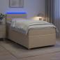 Preview: ARDEBO.de - Boxspringbett mit Matratze mit Kopfteil Creme 90 x 190 cm Stoff