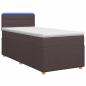 Preview: Boxspringbett mit Matratze Dunkelbraun 90 x 200 cm Stoff