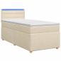 Preview: Boxspringbett mit Matratze mit Kopfteil Creme 90 x 200 cm Stoff