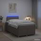 Preview: ARDEBO.de - Boxspringbett mit Matratze Taupe 120 x 190 cm Stoff
