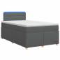 Preview: Boxspringbett mit Matratze Dunkelgrau 120 x 200 cm Stoff