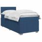 Preview: Boxspringbett mit Matratze mit Kopfteil Blau 90 x 200 cm Stoff
