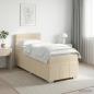 Preview: ARDEBO.de - Boxspringbett mit Matratze Creme 100 x 200 cm Stoff