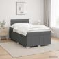 Preview: ARDEBO.de - Boxspringbett mit Matratze Dunkelgrau 120 x 190 cm Stoff