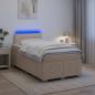 Preview: ARDEBO.de - Boxspringbett mit Matratze Creme 120 x 190 cm Stoff