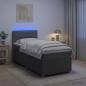 Preview: ARDEBO.de - Boxspringbett mit Matratze Dunkelgrau 90 x 200 cm Stoff