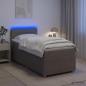 Preview: ARDEBO.de - Boxspringbett mit Matratze mit Kopfteil Taupe 90 x 200 cm Stoff