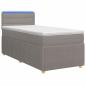Preview: Boxspringbett mit Matratze mit Kopfteil Taupe 90 x 200 cm Stoff
