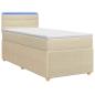 Preview: Boxspringbett mit Matratze mit Kopfteil Creme 90 x 200 cm Stoff