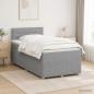 Preview: ARDEBO.de - Boxspringbett mit Matratze Hellgrau 120 x 190 cm Stoff