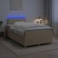 Preview: ARDEBO.de - Boxspringbett mit Matratze Creme 120 x 200 cm Stoff