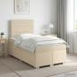 Preview: ARDEBO.de - Boxspringbett mit Matratze Dunkelbraun 120 x 190 cm Stoff