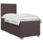 Preview: Boxspringbett mit Matratze Dunkelbraun 100 x 200 cm Stoff