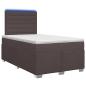 Preview: Boxspringbett mit Matratze Dunkelbraun 120 x 190 cm Stoff