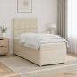Preview: Boxspringbett mit Matratze Creme 100 x 200 cm Stoff