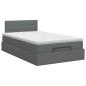 Preview: Ottoman Bett mit Matratze Dunkelgrau 120 x 190 cm Stoff