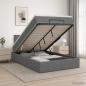 Preview: ARDEBO.de - Ottoman Bett mit Matratze Dunkelgrau 120 x 200 cm Stoff