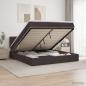 Preview: ARDEBO.de - Ottoman Bett mit Matratze Dunkelbraun 140 x 200 cm Stoff